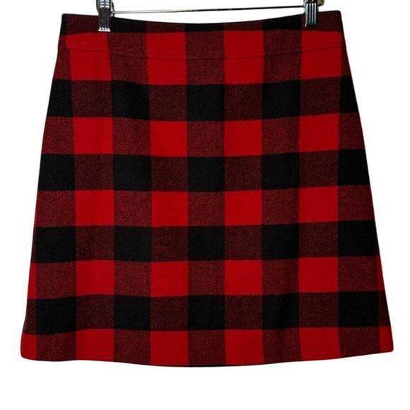 J. Crew Dresses & Skirts - New J. CREW Buffalo‎ Red Black Plaid Wool Blend Holiday Lined Mini Skirt Size 6
